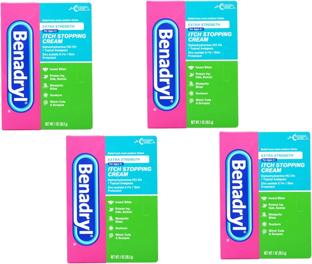 Benadryl Itch Stopping Cream Extra Sterkte 1 oz (verpakking van 4)