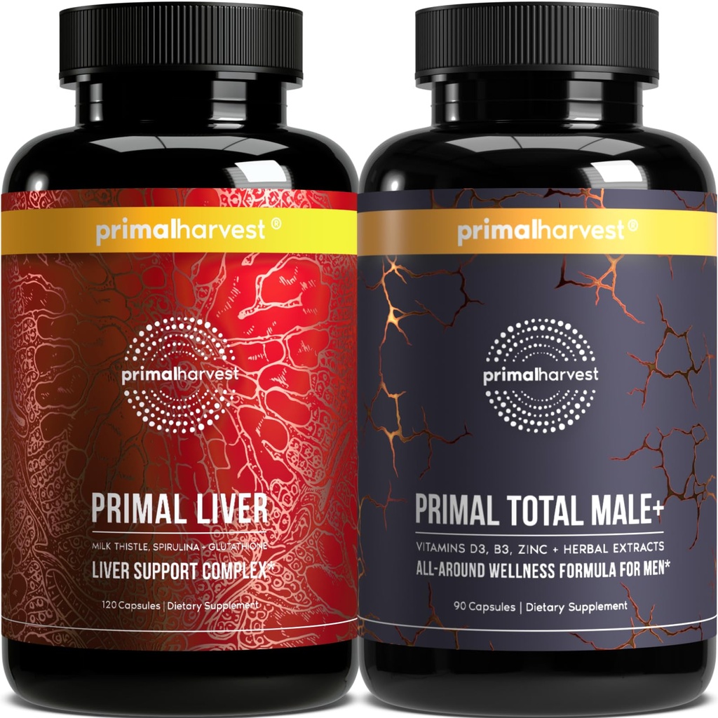 Primal Harvest Liver & Mens Multivitamin Supplements for Women and Men, Bundle