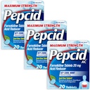 Pepcid AC Maximale sterkte Heartburn Relief Tablets, voorkomt & Relieves Heartburn & Acid Reflux Vanwege zuur indigestie, 20 mg Famotidine, ICY Cool Mint smaak, Multiverpakking, 3 x 20 ct