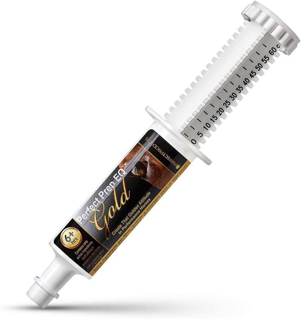 Perfecte prep EQ Gold Equine Calmer Langwerkende all Natural voor paardenangst, duurt 18+ uren, 60cc Plakken