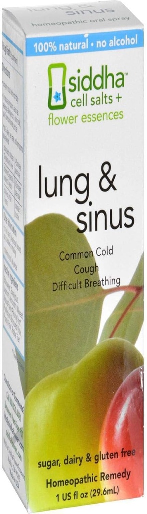 Siddha Remedies Lung & Sinus Spray pour Sinus Relief, Conggestion Relief, Cough Suppressant, Cold Medicine, Runny Nez homéopathique Allergy Medicine Relief, non OGM, sans alcool, sucre