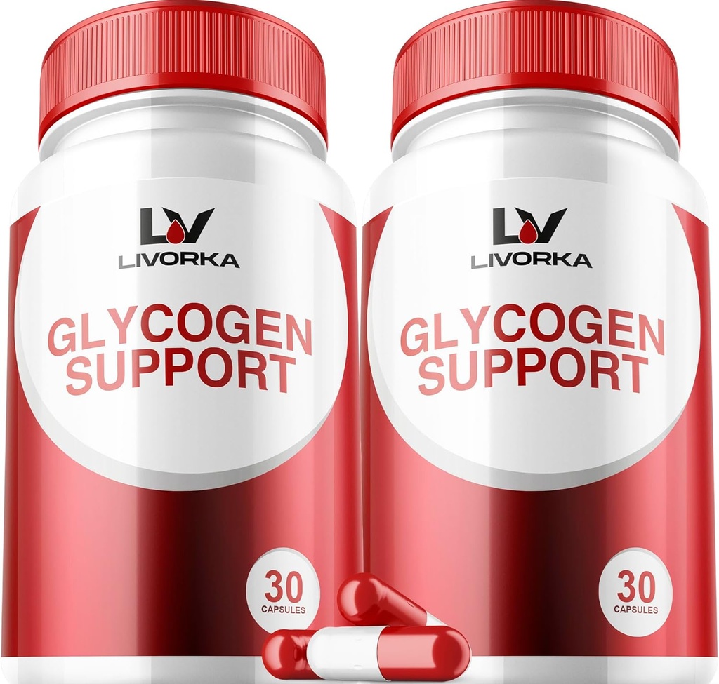 2 Pack - Glycogen Support, Glycogen Control Advanced Formula, Glycogen Capsules, Glycogen Fix met krachtige ingrediënten, 30 capsules per fles voor 60 dagen