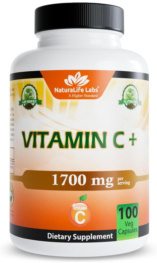 NaturaLife Labs Vitamine C met vitamine D3, Zink, Vlierbes & Ginger Root 