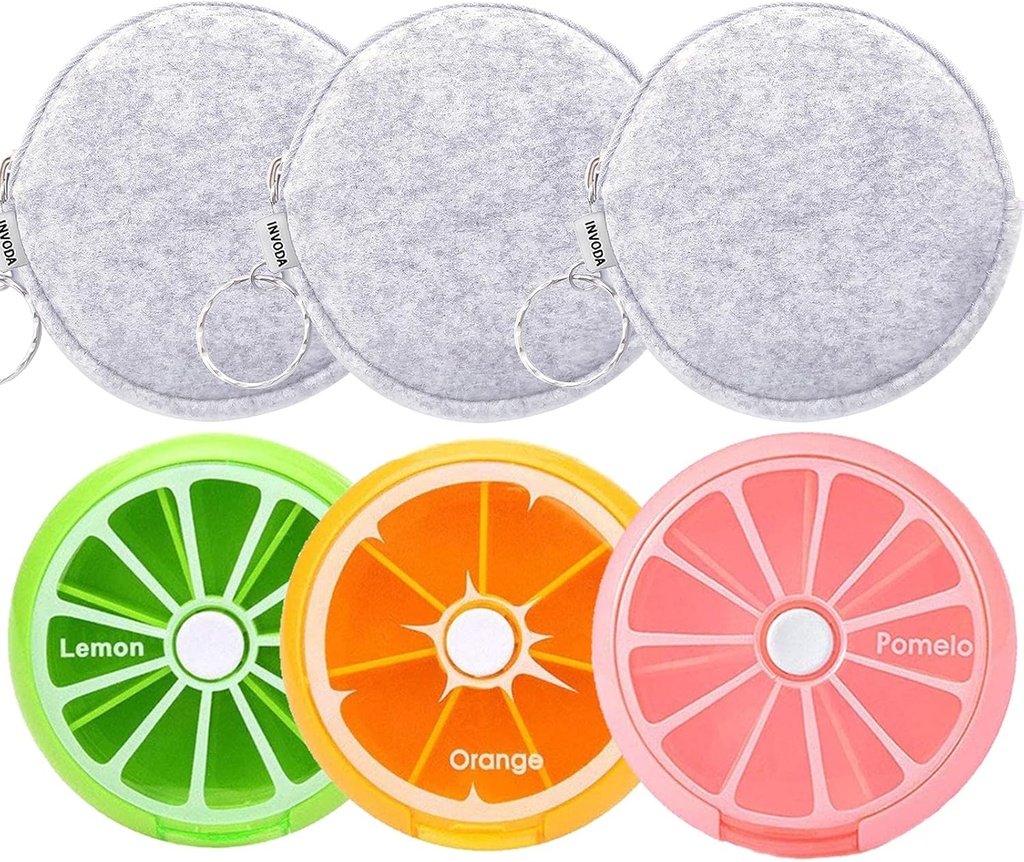 6PCS Weekly Pill Organizer 6PCS 7 Dag 3 keer per dag INFODA Grote dagelijkse pillen voor pillen Vitamine Visolie Supplementen Container (Groep+Lichte Grijze Bag 3PCS)