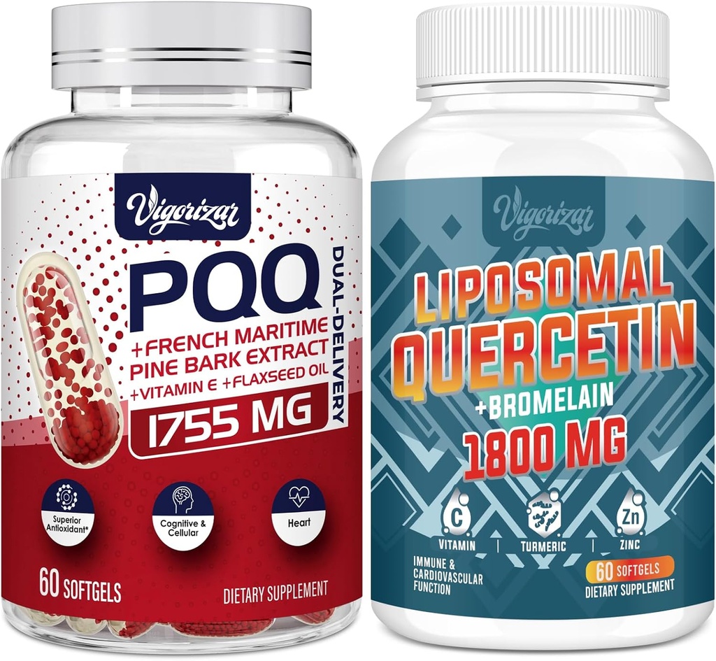 Birsppy Vigorizar French Maritime Pine Bark Extract met Dual-Delivery + 1600 MG Liposomal Quercetin Phytosome
