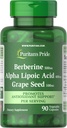 Puritan's Pride Berberine, Alpha Lipoic Acid & Grape Seed, bevordert antioxidant ondersteuning, 90 plantaardige capsules