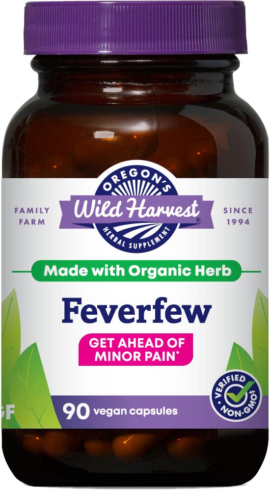 Oregon's Wild Harvest Non-GMO Feverfew (F.D.), Biologische Kruidensupplementen, 90 Tellen