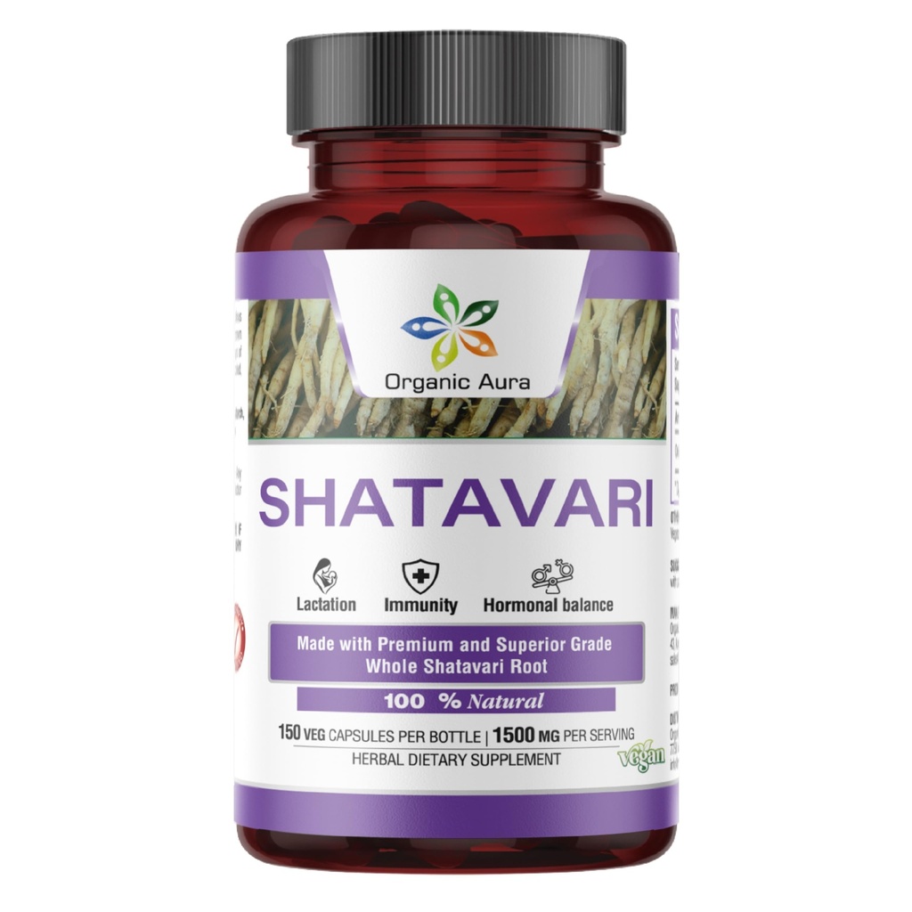 Shatavari Root Powder Capsules. Original and Whole Root Herbal Supplement. Daily Women's Wellness & Vitality Support. Pure, Safe & Minimally Processed. Veg Capsules - No Fillers or Additives.