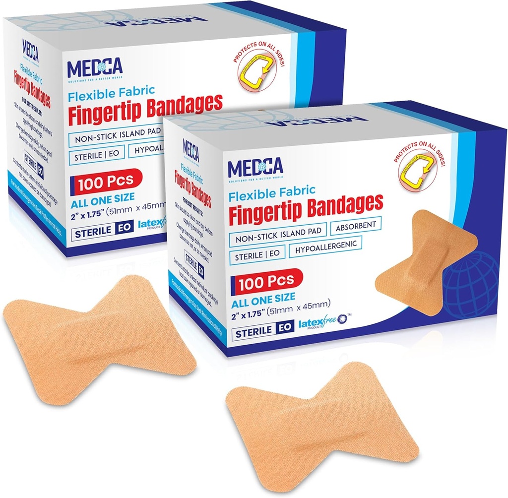 Flex Stofklevende Bandages - Vinger-Tip Bandages voor Vingerverzorging en om Wonden tegen Infectie te beschermen - (200 Tel.)