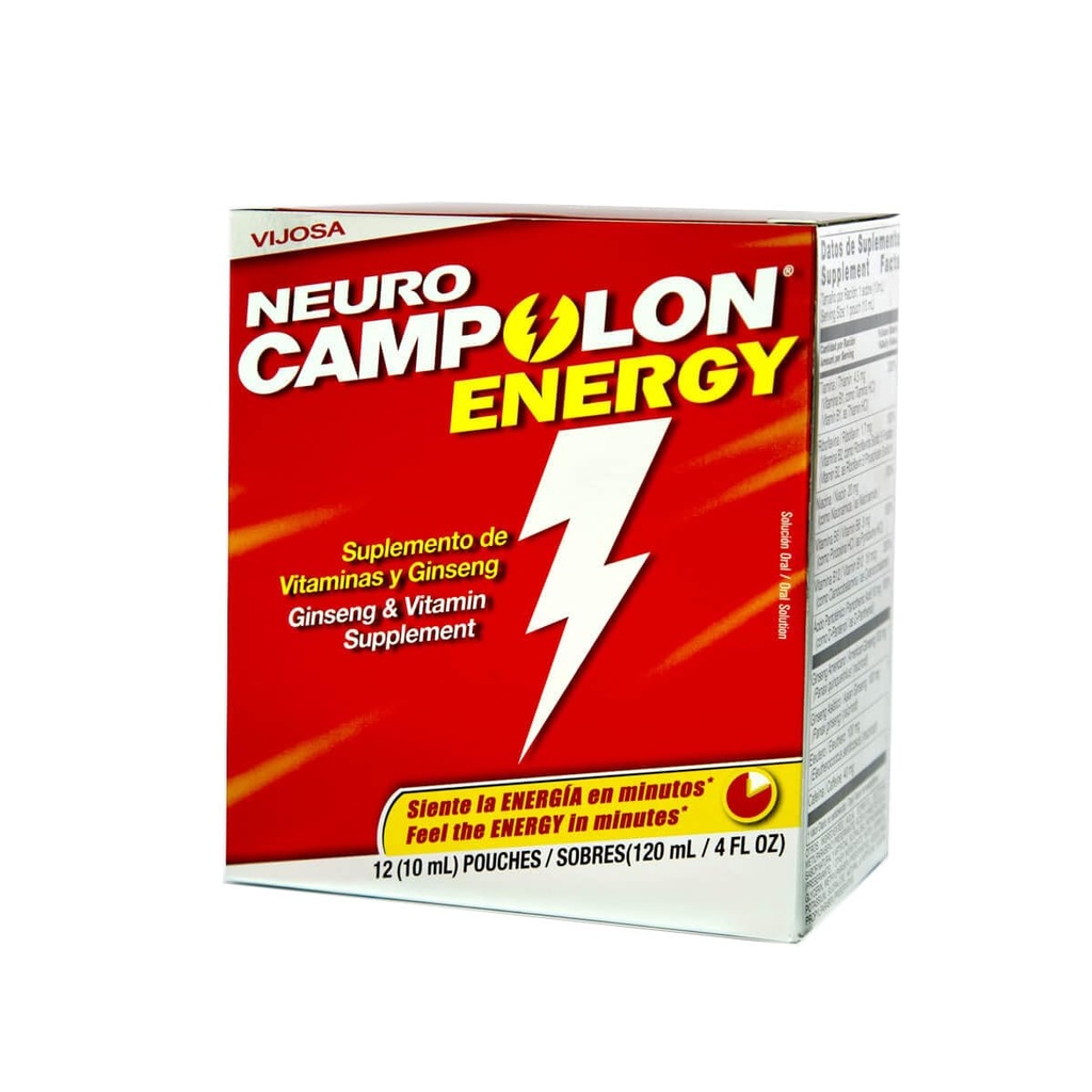 Laboratorios Campolon Energy B Vitamine zakjes - Bevordert gezondere fysieke energie en geestelijke energie - 12 zakjes
