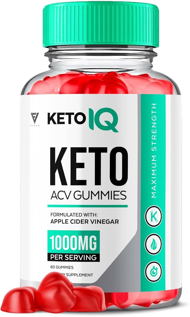 Keto IQ ACV Gummies, Keto IQ Keto ACV Gummies Advanced Weight Loss Vitamin Supplement for Men Women, KetoIQ Keto IQ Gummy Apple Cider Vinegar Formula 1000MG Keto+ Folic Acid Beet Root (60 Gummies)