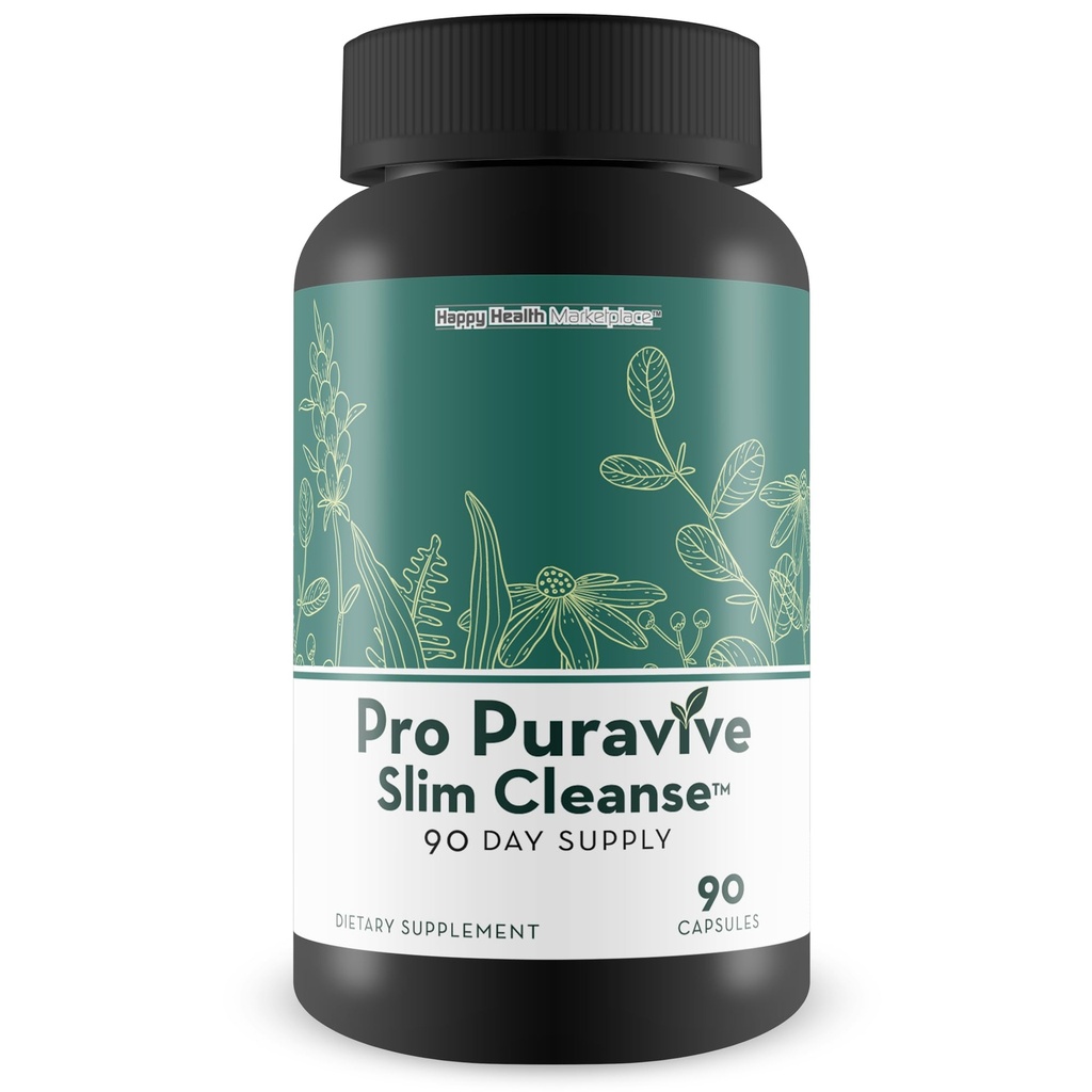 Pro Puravive Slim Cleanse - 90 jours d'approvisionnement - Notre meilleur nettoyage de détox corps complet doux - nettoyage de détox corps complet pour les femmes - nettoyage de détox corps complet pour les hommes - nettoyage de détox corps pour les femmes et les hommes