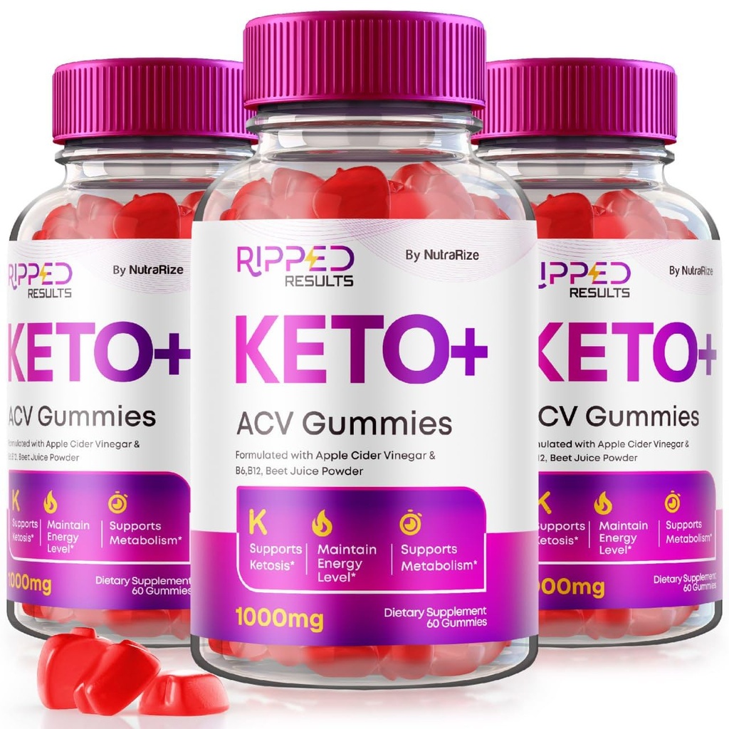 NutraRize (Pack of 3 Ripped Results Keto+ACV Gummies for Advanced Weight Loss, Ripped Results Reviews (180 Gummies)