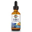 KAL D3 K2 DropIns 125 mcg / 500 mcg Liquid Vitamin D3 K2 Drops, Bone Health, Heart Health and Immune Support Supplement, Natural Citrus Flavor, 60-dagen geld terug garantie, Ca. 59 Serv, 2 FL OZ