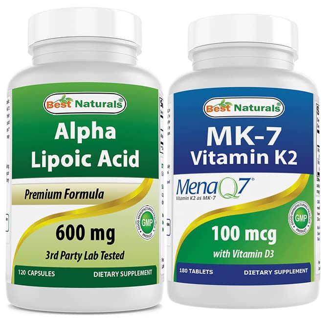 Best Naturals Alpha Lipoïnezuur 600 mg & vitamine K2 (MK7) met D3
