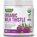 USDA Organic Lait Thistle 30:1 Capsules d'extrait, 280 Capsules Vegan, Riche en silymarins, foie nettoyant et support de détox, extrait 30X normalisé, Fabriqué aux États-Unis
