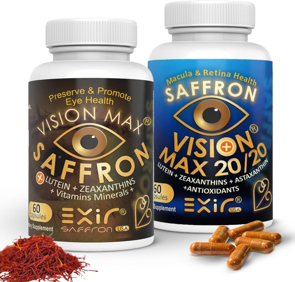EXIR Oogvitaminen Supplementen, Set van 2 - Ondersteunt Retina Macula, 120 Capsules