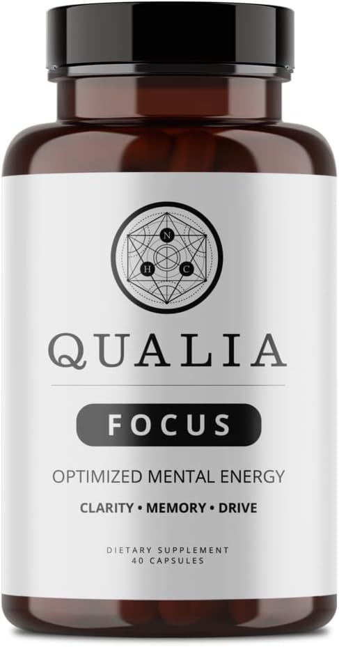 Qualia Focus Brain Booster Supplement Een krachtige Nootropic Ontworpen om duurzame geestelijke energie, alertheid, concentratie en geheugen te leveren met Ginkgo Biloba, L-Theanine Plus 