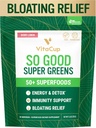 VitaCup So Good Super Greens Powder w/ 50+ Premium Superfoods, Boost Energy, Detox, Immunity w/Probiotica, Prebiotica, Vezel, Antioxidanten, Adaptogenen, Spirulina, Berry Lemon,30 Servers