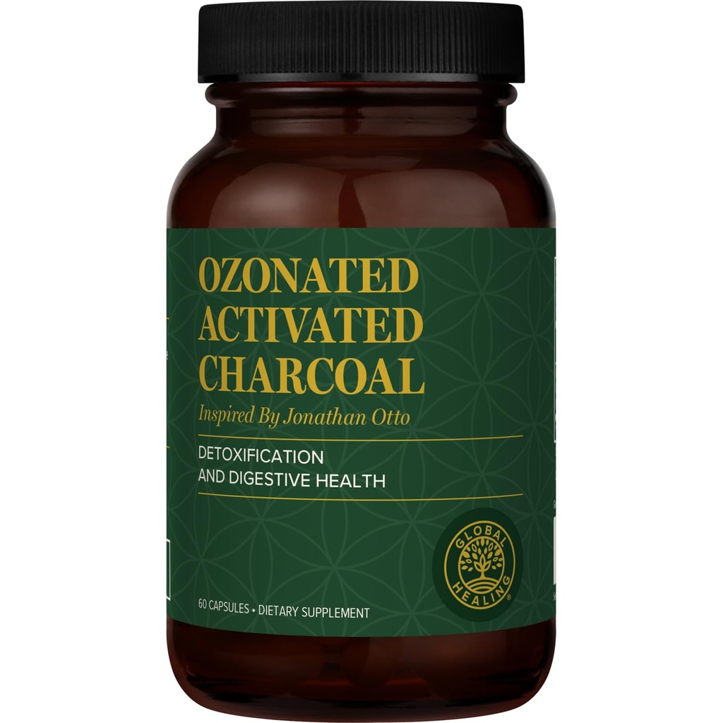 Global Healing Center - Gezoneerd geactiveerd Charcoal Powder - Geavanceerde Digestieve Detox die interne ongewenste verbindingen adsorbeert - helpt bij het verlichten van incidentele gasproblemen - 60 geactiveerde Charcoal Pillen