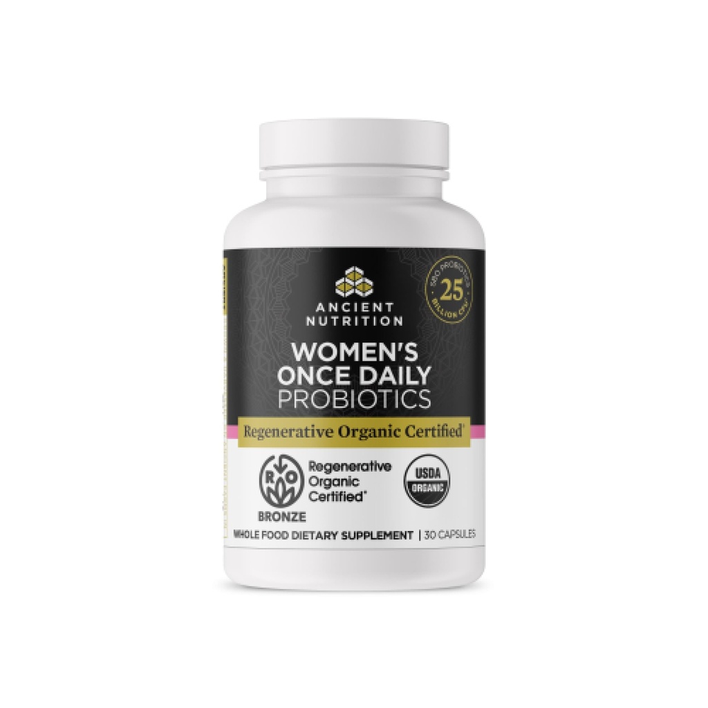Ancient Nutrition Regenerative Organic Certified Probiotics for Women, Probiotics Womens Once Daily, for Healthy Digestie and Immune System Function Support, 25 Miljard CFUs* Per Serving, 30 Tellen