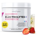 Livingood Daily Electrolytes Powder, Electrolytes Hydration Powder with Vitamin C, Taurine, D Ribose & FOS, Sugar Free Electrolyte Drink Mix, Keto, Gluten Free, Aardbei Limonade, 30 Servers