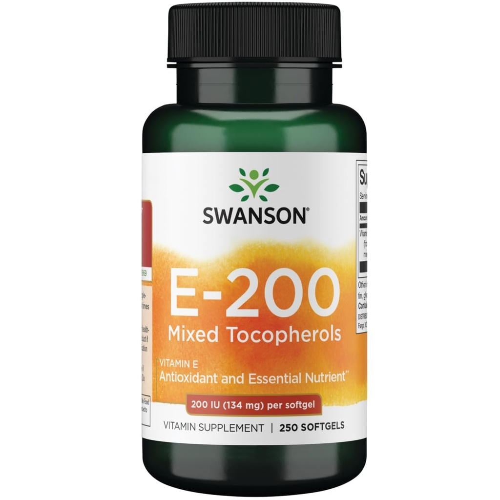 Swanson Vitamine E Gemengde tocoferolen 200 Iu (134 Milligrammen) 250 Sgels