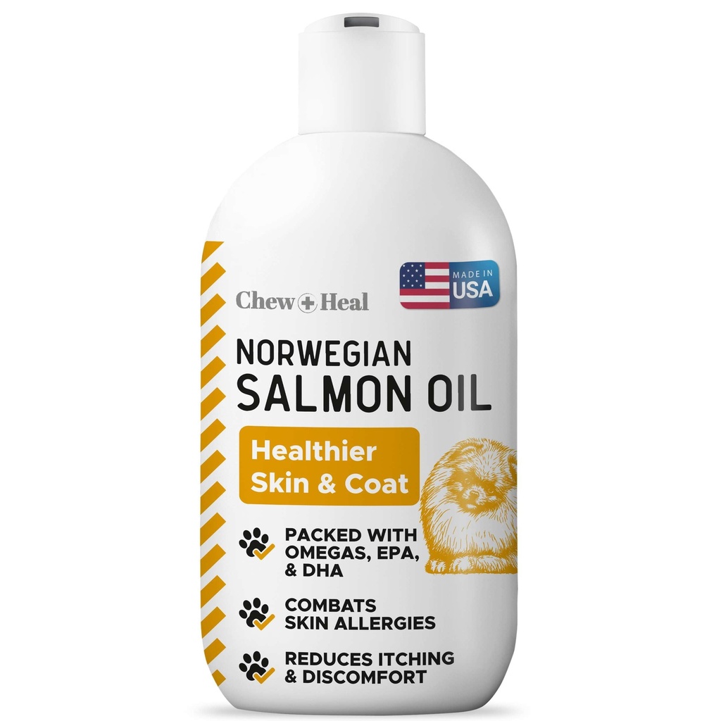 Zalmolie voor honden - Premium Visolie voor de huid en de gezondheid van de jas - Omega 3 Supplement - Ondersteunt Itchy huid - 8 oz Liquid - Noorse hondenzalmolie - Essentiële hondensupplement