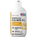 Zalmolie voor honden - Premium Visolie voor de huid en de gezondheid van de jas - Omega 3 Supplement - Ondersteunt Itchy huid - 8 oz Liquid - Noorse hondenzalmolie - Essentiële hondensupplement