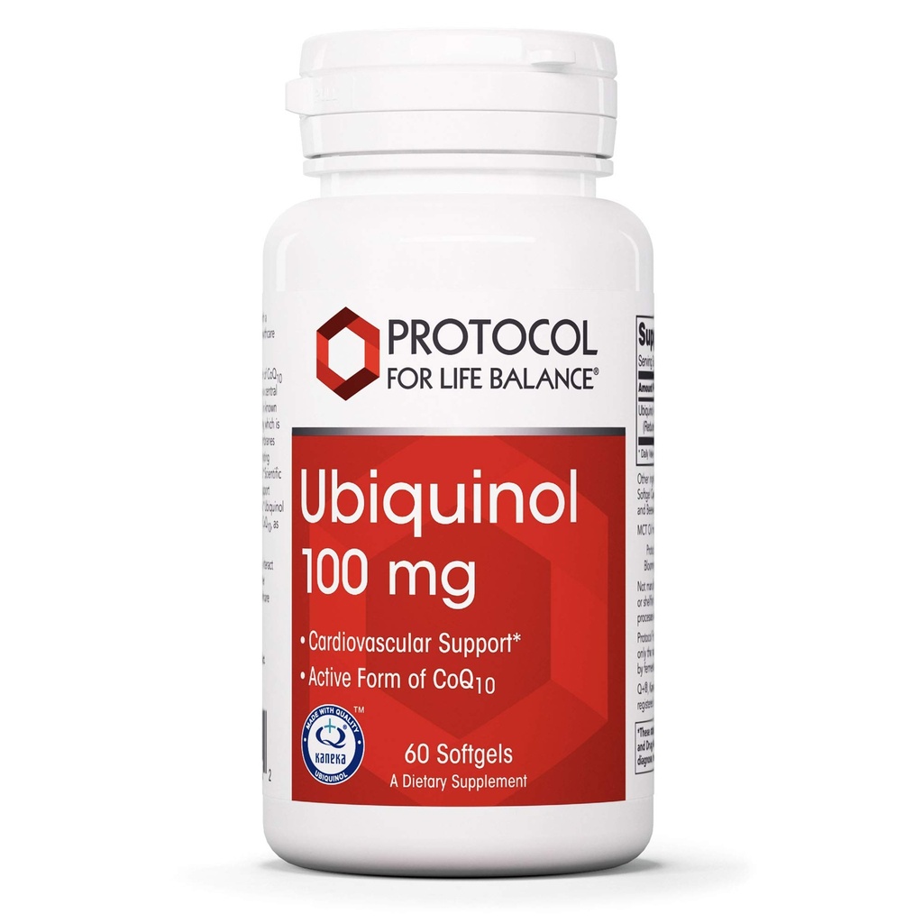Protocol for Life Balance - Ubichinol 100 mg - Cardiovasculaire ondersteuning met actieve vorm van CoQ10, ondersteunt energieproductie, hartgezondheid, antioxidant activiteit - 60 Softgels