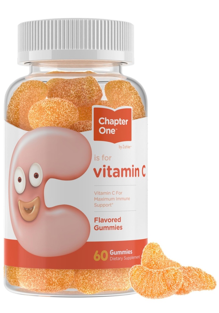Zahler - Chapitre premier Gommies de vitamine C pour les adultes et les enfants 125 mg (60 Gommies aromatisées) Vitamines certifiées kasher Gommy C Gommies de vitamine à croquer - Gommy de vitamine C - Gommy de vitamine C Enfants