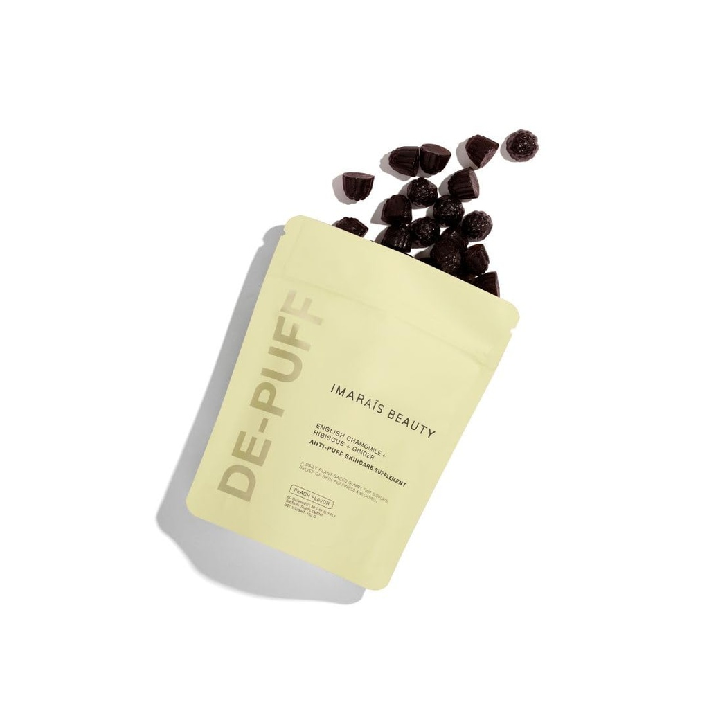 IMARAÏS Beauty by Sommer Ray Depuff Anti-Bloat Gummy - English Chamomile, Hibiscus, Ginger - Ondersteunt huidgezondheid, Gut Health, huid Bloat & Puffiness - Sugar Free, PETA-Certified