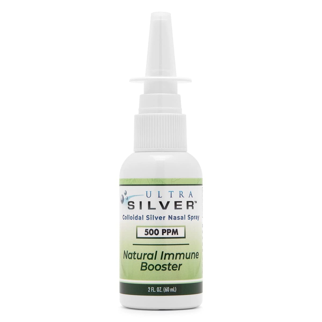 Ultra Silver® Closure Silver Nasal Spray 500 PPM 2 Ounce Verticaal Spray Bottle