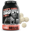 Bully Max 2-in-1 Puppy Vitaminen - 30 Kauwtabletten voor de ontwikkeling en groei van puppies - Hond Treats, vitamine en supplementen voor kleine honden en groot ras groeiende pups - kan worden gebruikt als voedsel Topper