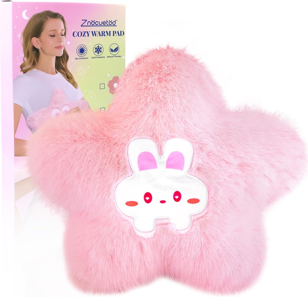 Magnetron verwarmbare verwarmingskussen voor periode Krampen pijnrelief- Magnetron verwarmingskussen voor vrouwen met vochtig hittepakket voor nekschouder leuk zacht warm comprimeren gezellige pad pluche ster Valentijnscadeaus voor meisjes