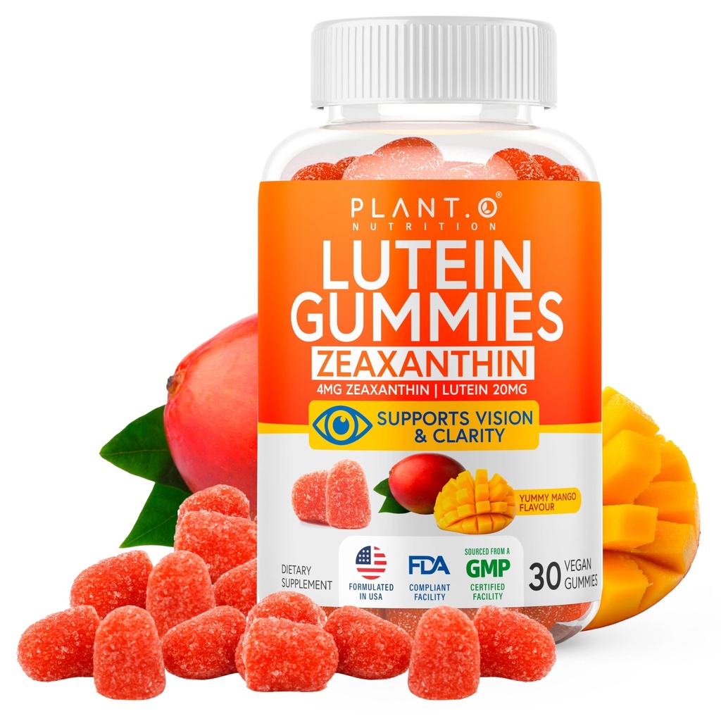 Luteïne & Zeaxanthine Gummies - Delicious Vegan Eye Health Vitaminen Klinisch bestudeerd 20mg Luteïne en Zeaxanthine voor Vision Clarity Dry Eye Relief en Blue Light Ondersteuning