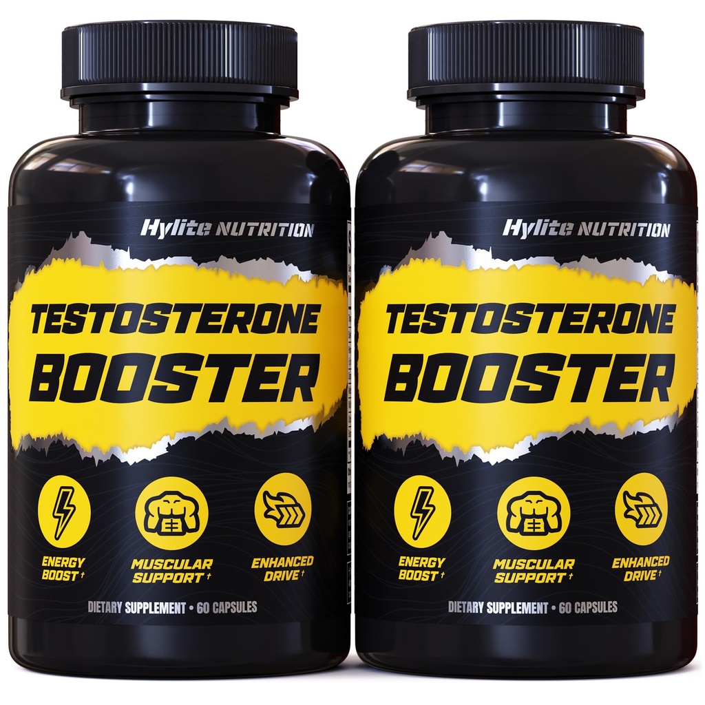 Testosterone Booster for Men - Male Enhancing Supplement for Muscle Growth, Stamina, Strength, Energy & Endurance - Helps Improve Fast Acting Blood Flow - Workout & General Wellness Pills - 2 PACK