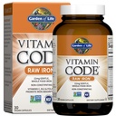 Garden of Life Vitamine Code Raw Iron Supplement - 30 Vegan Capsules, 22mg Once Daily Iron, Vitamines C, B12, Folaat, Fruit, Veggies & Probiotica, IJzersupplementen voor vrouwen, Energie & Anemie Ondersteuning