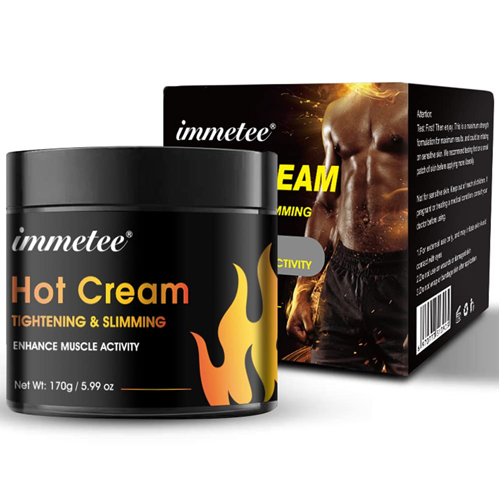 Crème chaude pour brûleur de graisse Belly, crème chaude Cellulite et brûleur de graisse, gel de combustion de graisse de sueur, Enhancer d'entraînement pour façonner la taille, Abdomen et Buttocks Crème minceur pour hommes et femmes-170g