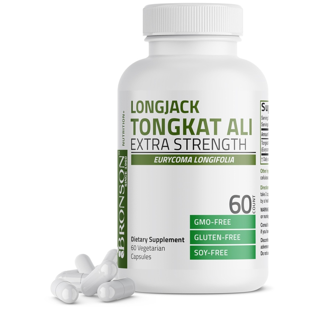 Bronson Longjack Tongkat Ali Extra sterkte, 60 Vegetarische Capsules