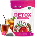 LULUTOX Detox Thee - Afslankende Thee met Dandelion en Ginseng om Goals voor Detox Reiniging, Flat Belly, Opgeblazen, Gezond Gewicht en Digestieve Gezondheid - Vrouwen & Mannen - Perzik smaak (28 Servers)