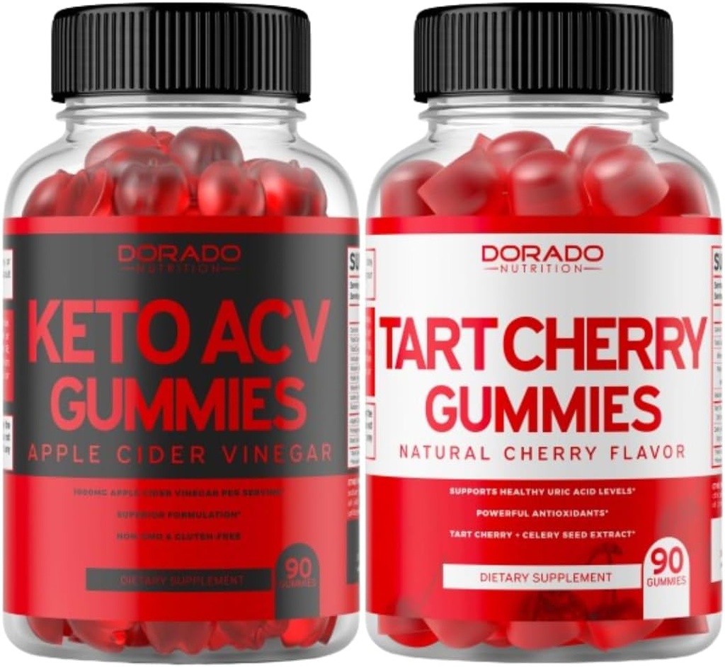 Keto ACV Gummies (90 Count) Advanced Weight Loss Formula Support Healthy Digestion & Metabolism - Tart Cherry Gummies (90 Count) Uric Acid Level Support with Celery Seed Extract - NON GMO & Made in US