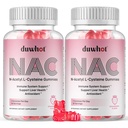 NAC Gummies 600mg, N Supplément acétyl Cystéine NAC Chewable pour les antioxydants et le soutien immunitaire, santé pulmonaire et hépatique, goût naturel de fraise, 120ct
