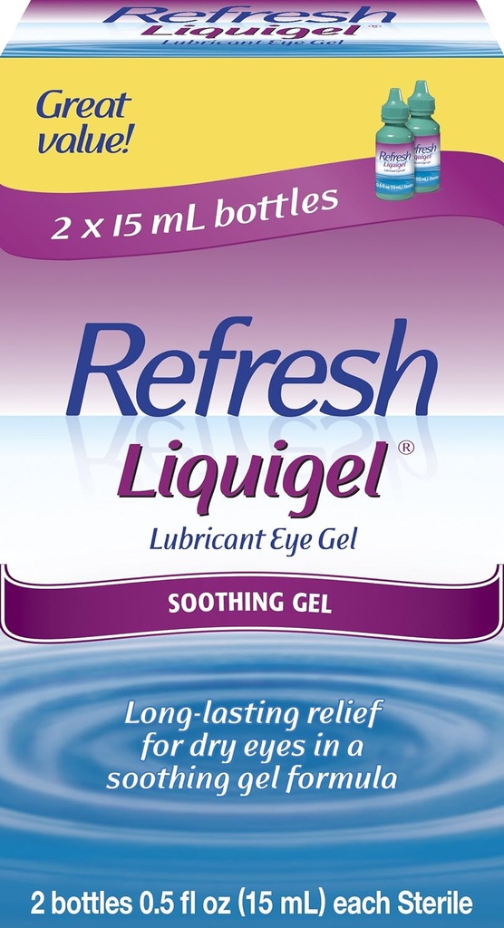 Verfrissen Liquigel Lubricant Eye Gel, 2 flessen 0,5 Fl Oz (15ml) Elke Sterile (30ml)