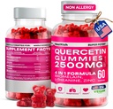 Quercetine Gummies - 2500MG Quercetin met bromelain L-theanine & Zink - Pure Supplement for Immune System Lung and Allergie Support - Immunity Booster Vegan Supplements for Kids & Adults - Made in US