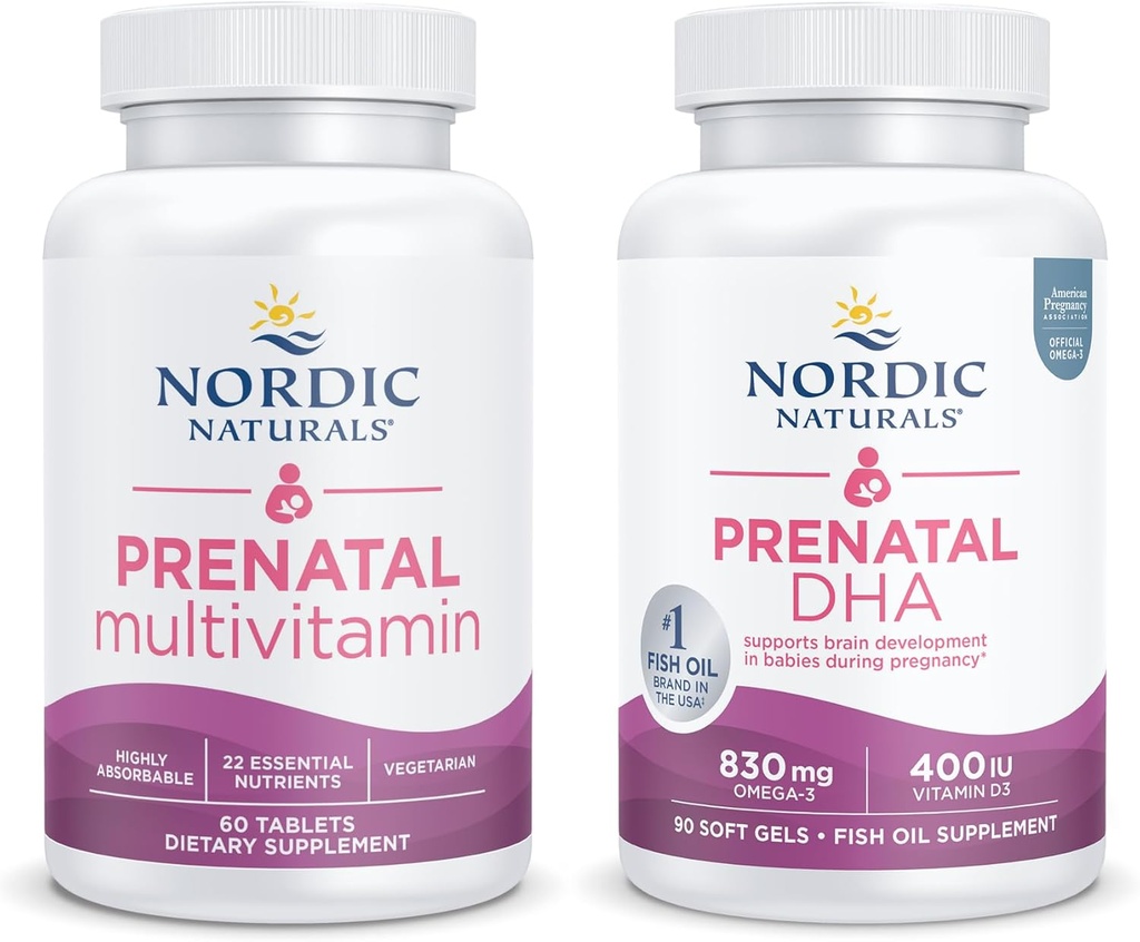 Nordic Naturals Nieuwe Mom Bundle - Prenatale Multivitamine tabletten, Prenatale DHA