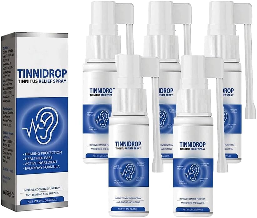 BOXBIT Tinnitus Relief Spray, Tinnitus Relief Spray, Ear Tinnitus Relief for Relives Tinnitus, Ear Back, Ear Discomfort (Maat: 5Count (Terug van 5))