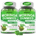Moringa Gummy's voor vrouwen Mannen w/Probiotic Turmeric Ginger Ceylon Cinnamon, Suikervrij, Biologische Moringa Poeder Capsules Alternatieven, Pure Moringa Leaves Green Superfood Supplement - Vegan, 120Cts