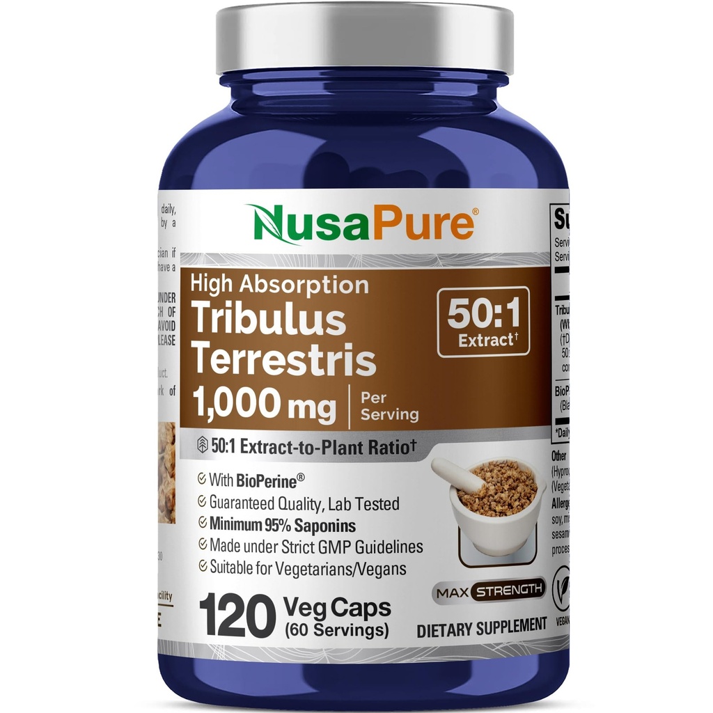 NusaPure Tribulus Terrestris 50:1 Extract, 1000 mg Equivalent aan 50.000mg
