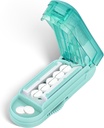 DUBSTAR Pill Cutter Splitter voor kleine en kleine pillen, Meerdere pil snijders voor kleine of grote pillen, verstelbare pil splitter met centrerend apparaat en bladbeschermer voor Multi Tablets (Cyaan)